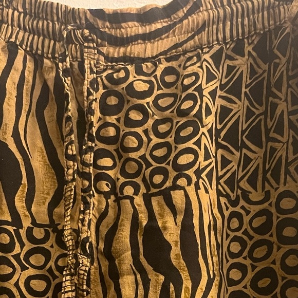 REVUE Patchwork Print Boho Palazzo Pants Women's M Brown Black - Picture 8 of 12